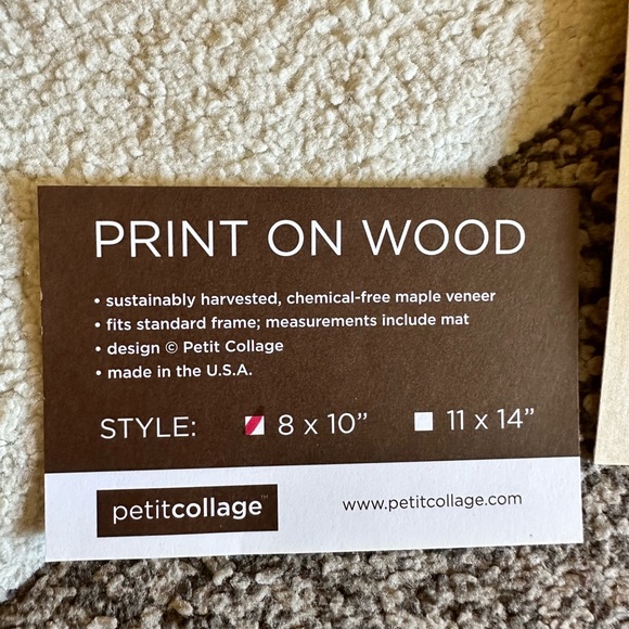 Set of 3 Unique Petit Collage Animal Prints on Wood - Picture 2 of 7